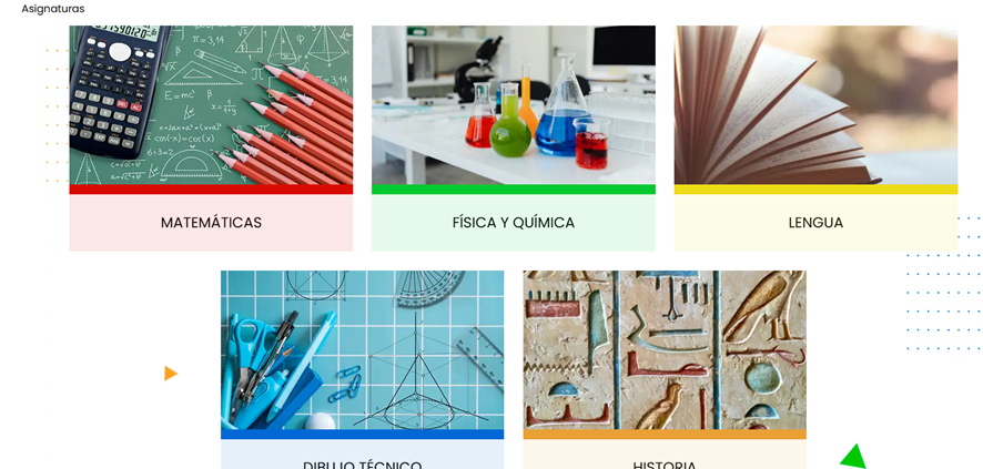 Selector de diferentes asignaturas con acceso a cursos especiales  en plataforma educativa de clases particulares interactivas Resueltoos