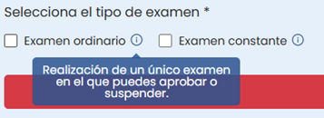 Examen ordinario: una única prueba que el alumno debe completar en la versión profesores de Resueltoos