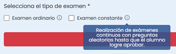 Examen constante: evaluaciones sucesivas y aleatorias que se repiten hasta que el estudiante logra aprobar en la versión profesores de Resueltoos